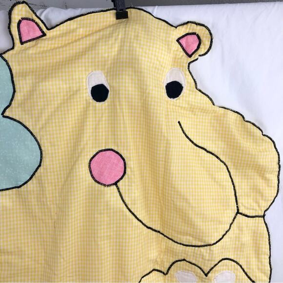 Vintage Handmade Hippo Quilt - Picture 2 of 9